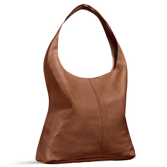 Italian Genuine Leather Hobo Bag With Zier Large Soft Slouchy :o) - Picture 1 of 8